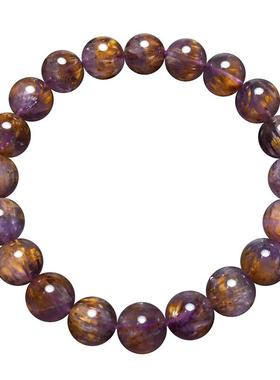 天然紫钛晶小颗粒单圈手链钛发晶