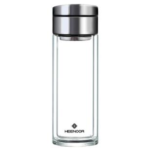 希诺茶水分离玻璃杯 双层加厚男女士细长泡茶杯带独立茶仓水杯子