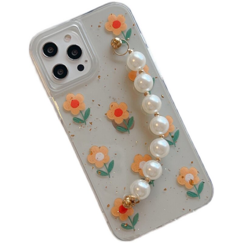 苹果珍珠链条iPhone13少女手机壳