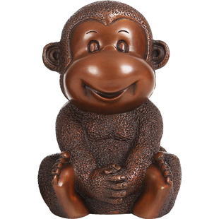 铜欣祥铜猴摆件紫铜四不猴创意家居装饰品工艺品十二生肖吉祥物