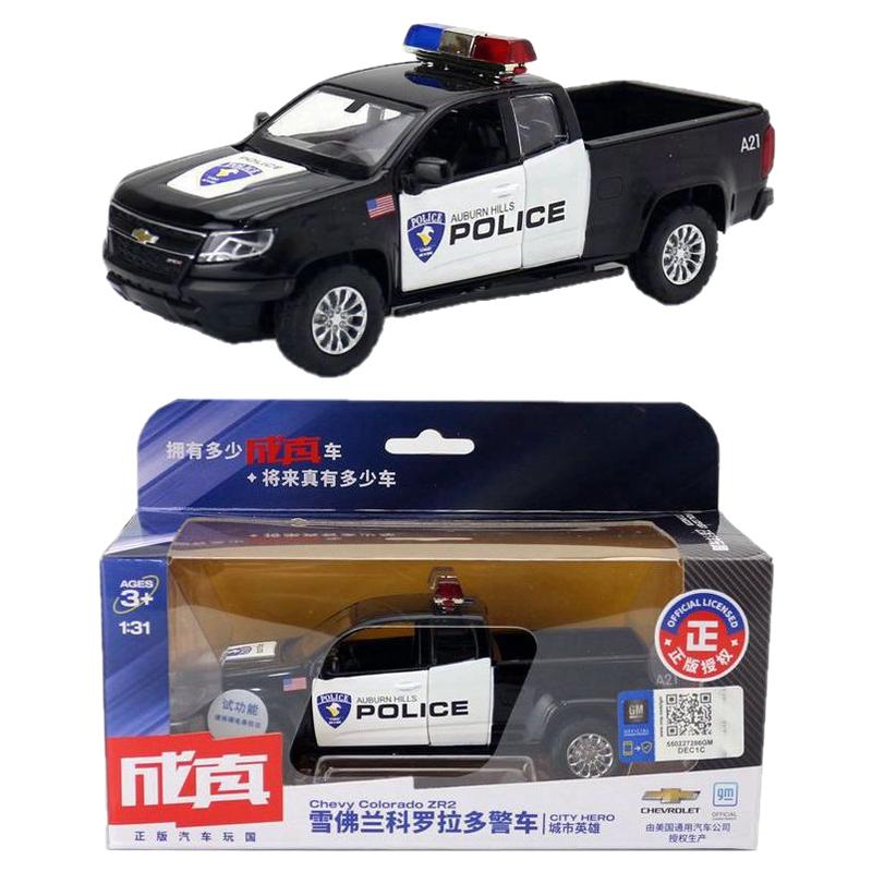 成真玩具132雪佛兰皮卡警车模型