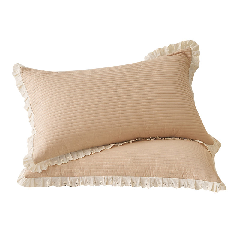 纯棉夹棉枕套单只48*74cm全棉情侣透气枕头套花边公主枕芯内胆套