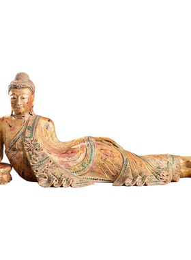 泰国木雕工艺品摆件泰式睡佛