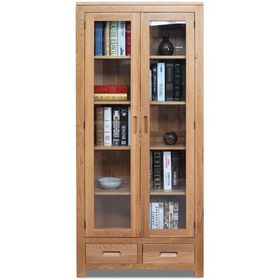 源氏木语橡木玻璃门置物书柜