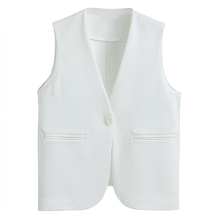 夏季单层薄款雪纺马甲女2026年新款大码宽松百搭西装马夹无袖背心