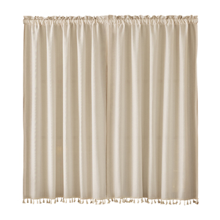 穿杆窗帘纱帘透光不透人2025新款卧室高级感小窗户短帘免打孔安装