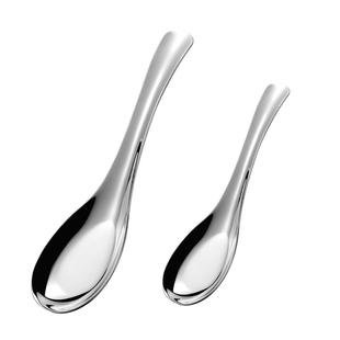 316L不锈钢勺子食品级家用汤勺汤匙调羹加厚儿童宝宝老式铁勺吃饭