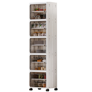 23/33CM宽透明单开门收纳置物架厨房夹缝收纳架浴室缝隙储物柜子