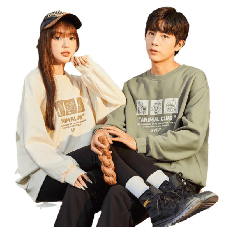 新款情侣卫衣圆领唐狮