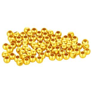 YUXIE/御邪足金999小金珠散珠古法光面DIY圆珠黄金手链520礼物