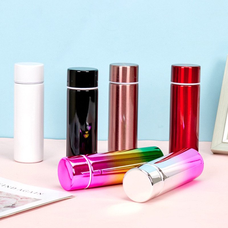 新款创意304不锈钢口袋迷你150ml渐变彩水杯身炫便携式保温杯直杯