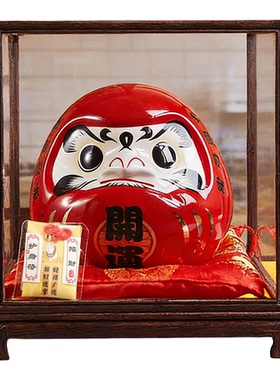 日式陶瓷达摩摆件开业礼物招财