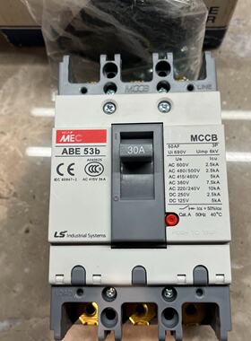 询价-LS MEC塑壳断路器 ABE 53b，3P 30A，未