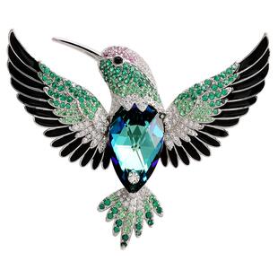 BLANCHE/布兰琪炫舞翠鸟施家水晶胸针高档胸花奢华别针西服配饰女