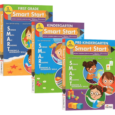 Evan Moor Smart Start 加州教材聪慧启蒙综合练习册Science Math Art Reading Thinking 幼儿园一年级3本美国CCSS课标 EvanMoor