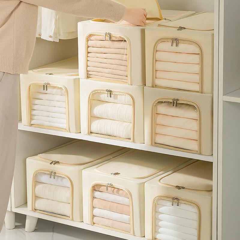 新品 加厚牛津布百纳钢架整理箱特大号棉被衣物家用收纳衣柜衣服