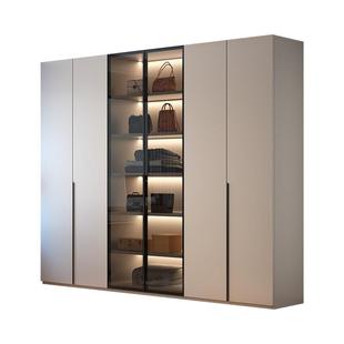 纯实木衣柜家用卧室全屋定制轻奢一门到顶柜子对开门大衣橱包安装