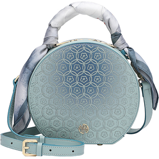 【宝藏新品】新中式圆饼包中国风印花绣花工艺手提小圆包斜挎女