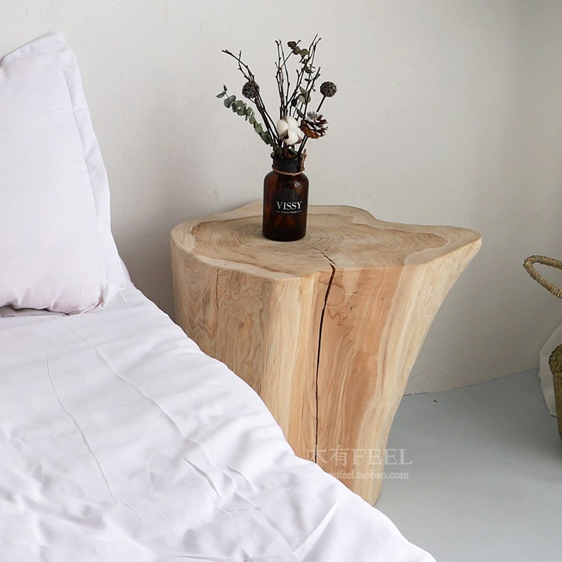 I1小茶几实木天然原木沙发树桩树墩墩子大木桩客厅边几床头柜创意