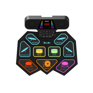 便携式手卷电子鼓乐器初学者入门练习成人家用练习儿童桌面架子鼓