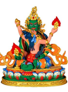 藏村铜鎏金彩绘藏式客厅铜器摆件