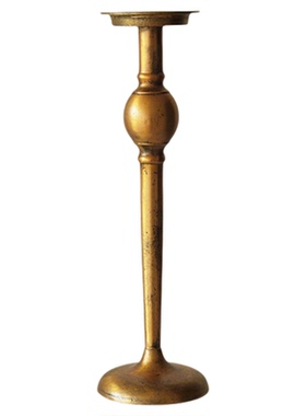 欧式复古黄铜烛台玉石果盘摆件