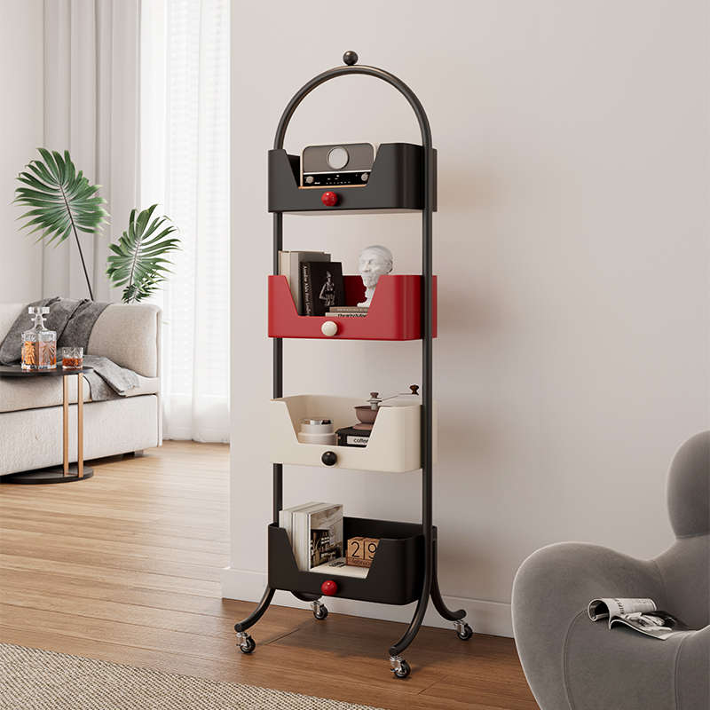 可移动书架家用客厅收纳储物柜儿童小书柜零食架转角落地置物架子