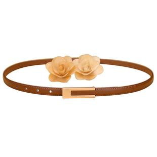 皮带女真皮软牛皮简约百搭复古腰带细配裙子装饰休闲韩版收腰裤带