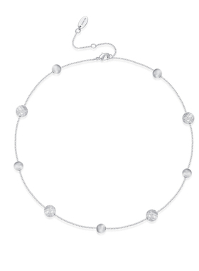 CINNLER菱格编织球choker短项链