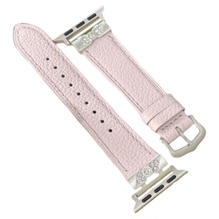 QALUO新款〔轻奢百搭〕蝴蝶结头层牛皮表带适用AppleWatchS11/S10表带iwatch9苹果手表se/8/7/6/5/4代高级女