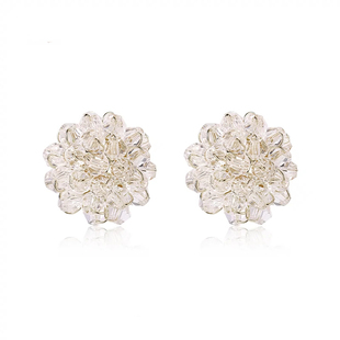 防过敏 925纯银针花球耳环女韩国高级感耳钉轻奢百搭配饰品耳饰