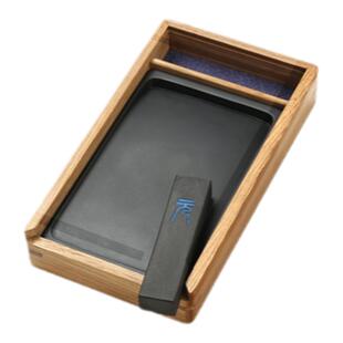 高端随行砚盒鲍林青歙砚砚台郁文轩墨块便携文房四宝书法套装送人