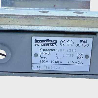 TRAFAG Pressostat 904.2380 Pressure Switch 2 ... 25 bar p.Ma