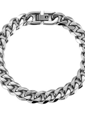 钛钢不掉色古巴链手链男士嘻哈女