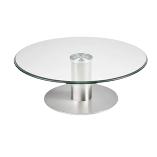 餐桌二层转盘钢化玻璃加高转盘饭店酒水展示台圆桌茶几家用旋转台