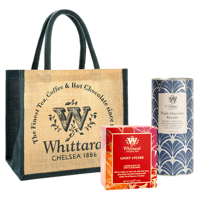 Whittard英国进口 英式茶+饼干礼袋幸运荔枝红茶乌龙茶零食送礼袋