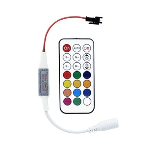 WS2811全彩灯带控制器WS2812B流光灯带控制器RF迷你21键无线遥控