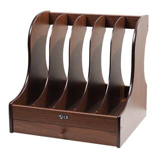 木质多层文件架桌面书立办公资料档案置物架办公室文件框夹收纳盒