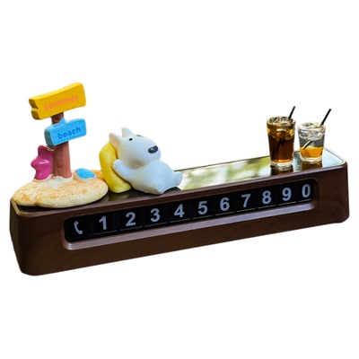 2025新款沙滩小狗双号挪车号码牌