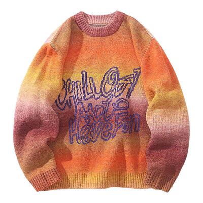 mipo冬季儿童渐变套头针织衫毛衣