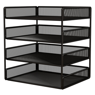 桌面文件收纳架办公桌置物架办公用品大全多层文件夹A3A4办公室金属文具收纳盒简易文件框资料档案整理架书立