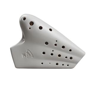 风雅陶笛三管复管无光白/灰素烧中音c调陶笛专业型演奏级3管AC调