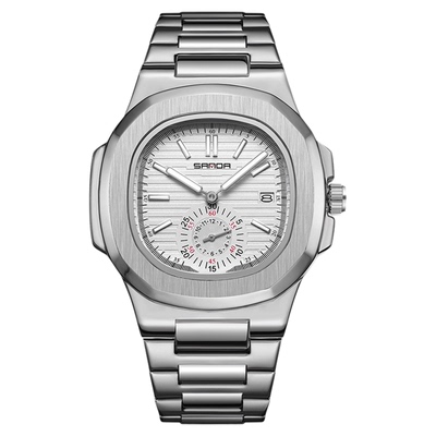 SANDA品牌热卖男表精钢表带夜光