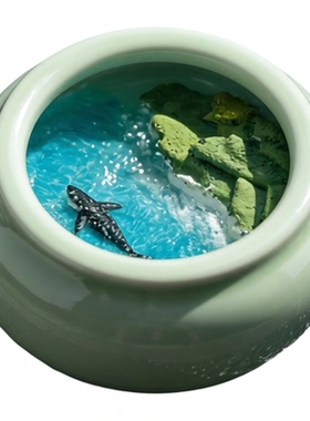 手工微缩景观陶车载香薰罐摆件