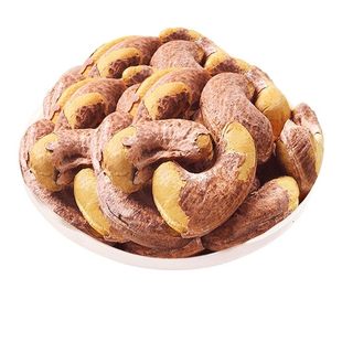 紫皮腰果仁坚果2025年新货特大颗粒盐焗A180年货孕妇零食带皮罐装