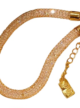 「金芒碎」意大利满钻钱袋子手链925银小众设计手饰气质百搭手串