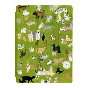 狗狗开会多巴胺绿色小众艺术生插画动物可爱适用于苹果2022款iPadPro12.9/11三折保护壳air5/mini6防摔平板壳