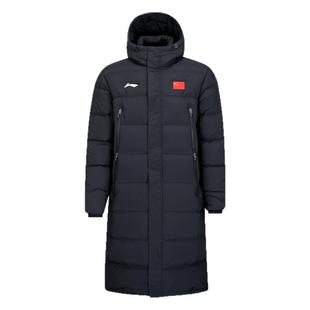 李宁长款羽绒服男士2026春冬季新款男女同款保暖加绒运动连帽外套