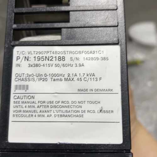 询价下单丹佛斯变频器VLT2900，型号195N2188，实物拍的，