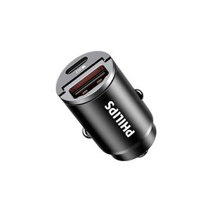 飞利浦车载充电器适用苹果PD华为超级快充汽车usb点烟器转换插头